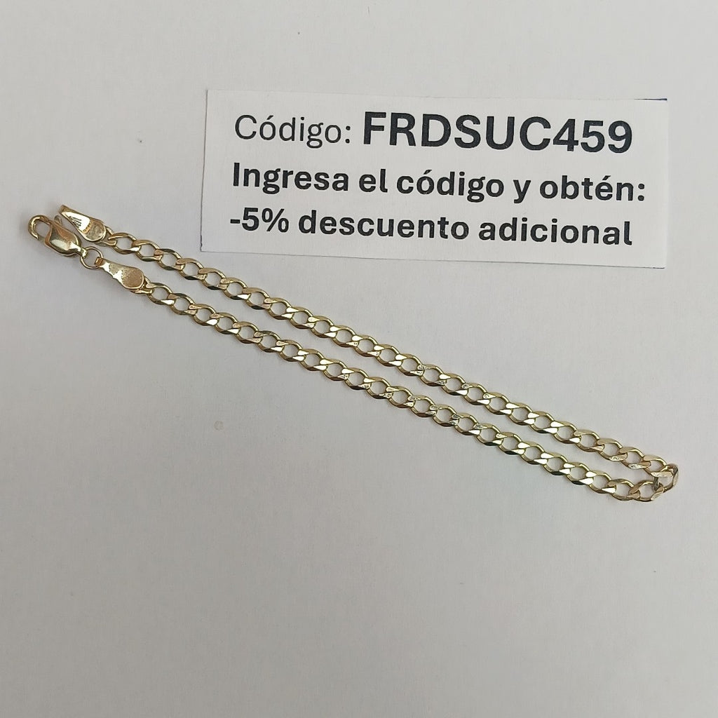 PULSERA TEJIDO BARBADA 14K 21 CM 3.9 GR (NUEVO)