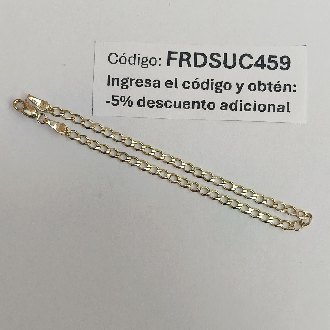 PULSERA TEJIDO BARBADA 14K 21 CM 3.9 GR (NUEVO)