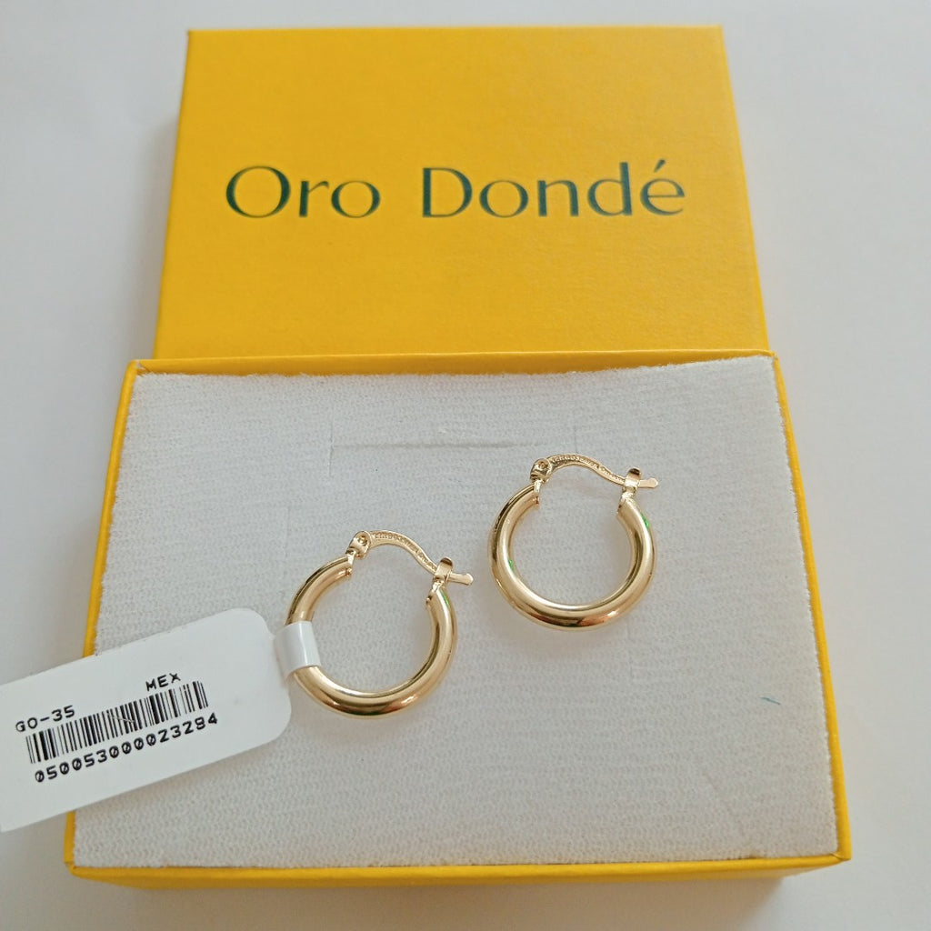 ARETES TEJIDO ARRACADAS LISAS 14K 1.6 GR (NUEVO)
