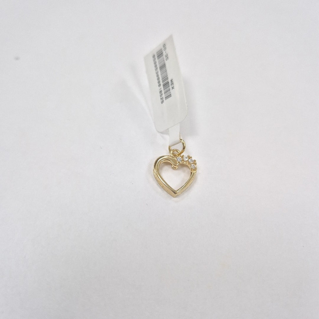 DIJE CORAZON CON CIRCONIAS 14K 1.4 GR (NUEVO)