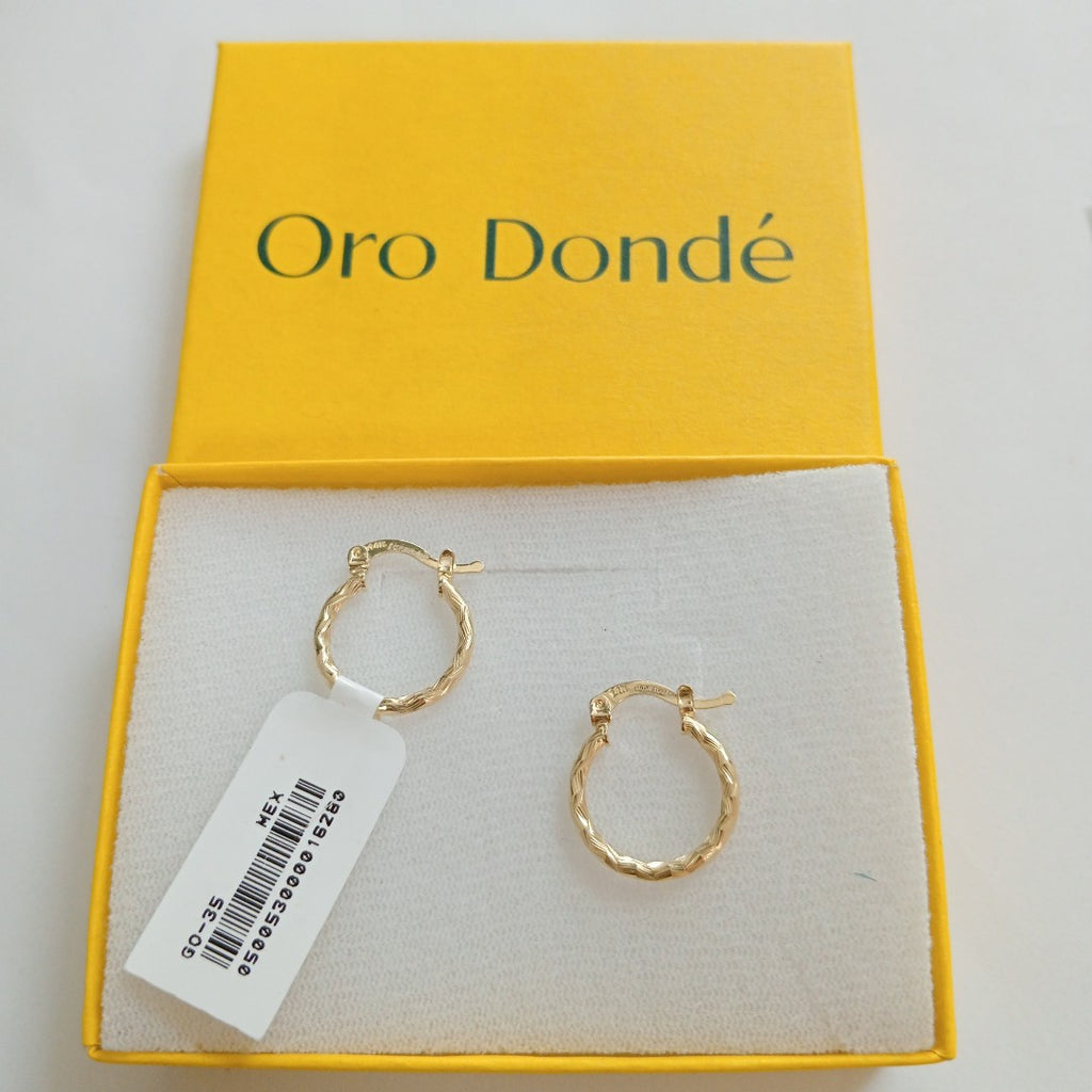 ARETES ARRACADAS TRENZADAS 14K 18 1.5 GR (NUEVO)