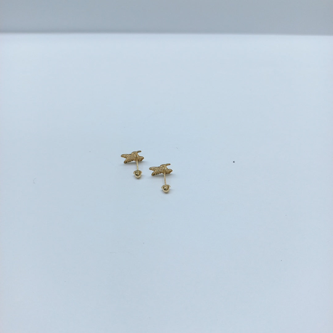 BROQUELES BROQUEL FIG COLIBRI ESMALTE VERDE 14K 0.2138 GR (NUEVO)