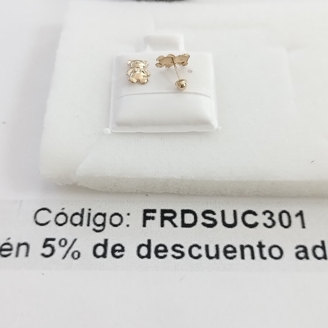 BROQUELES BROQUEL FIG OSO 14K 0.2592 GR (NUEVO)