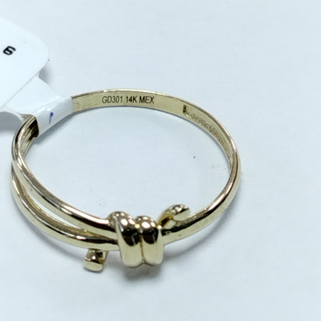 ANILLO ANILLITO C NUDO 14K 9 TALLA 2 GR (NUEVO)