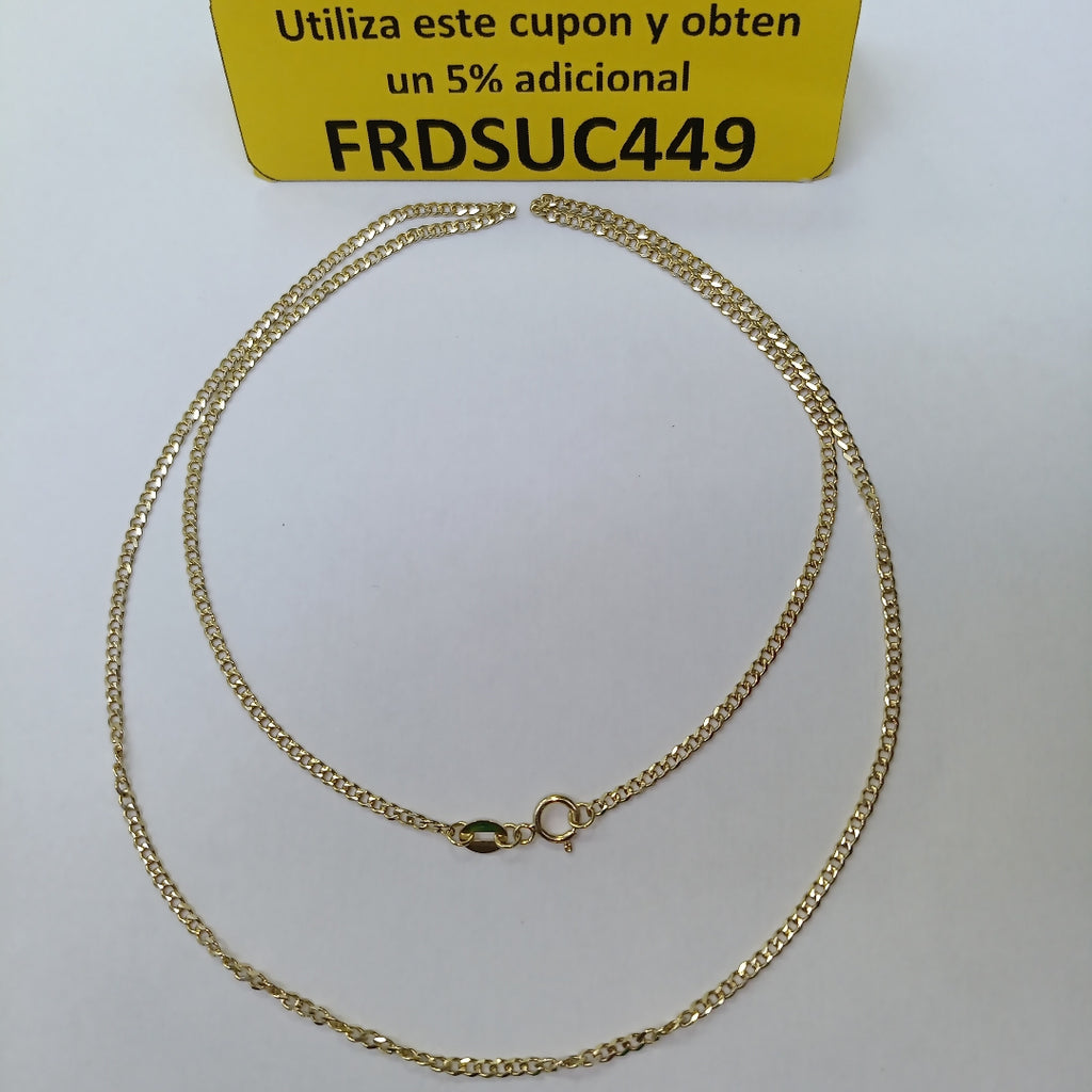 CADENAS TEJIDO BARBADA ORO 10K 55 CM 3.8 GR (NUEVO)