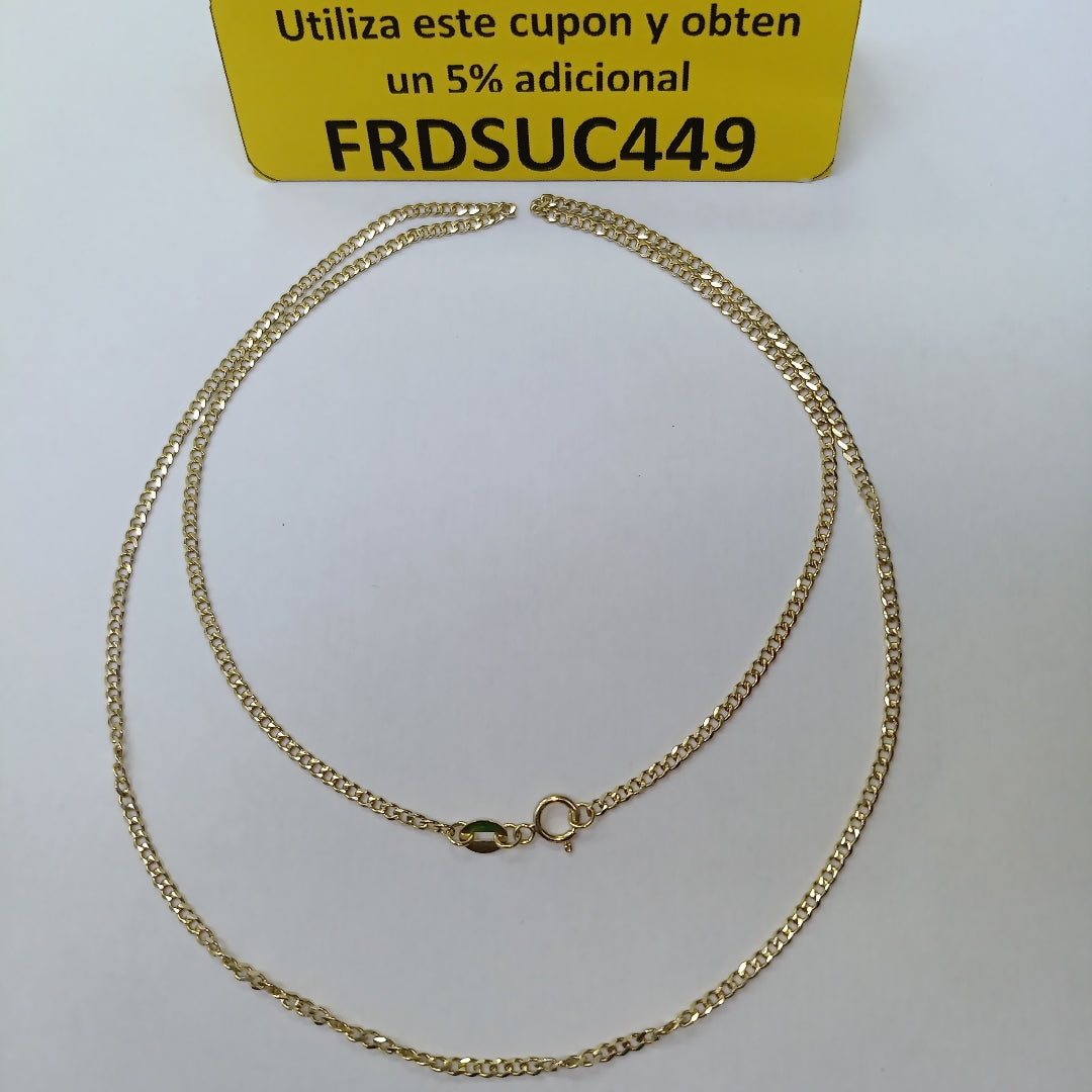 CADENAS TEJIDO BARBADA ORO 10K 55 CM 3.8 GR (NUEVO)