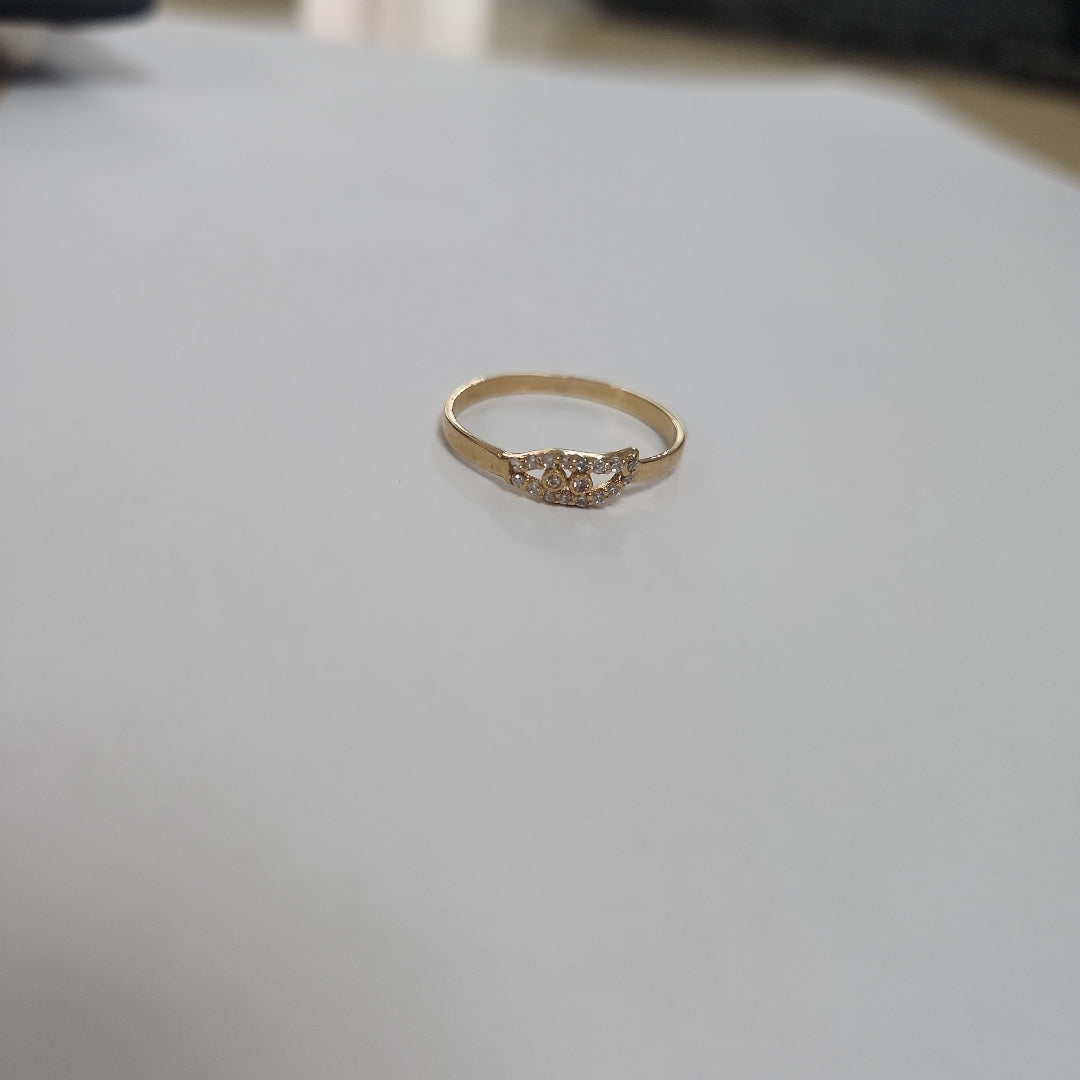 ANILLO ANILLITO C CIRCONIAS 14K 9 TALLA 1.4 GR (NUEVO)