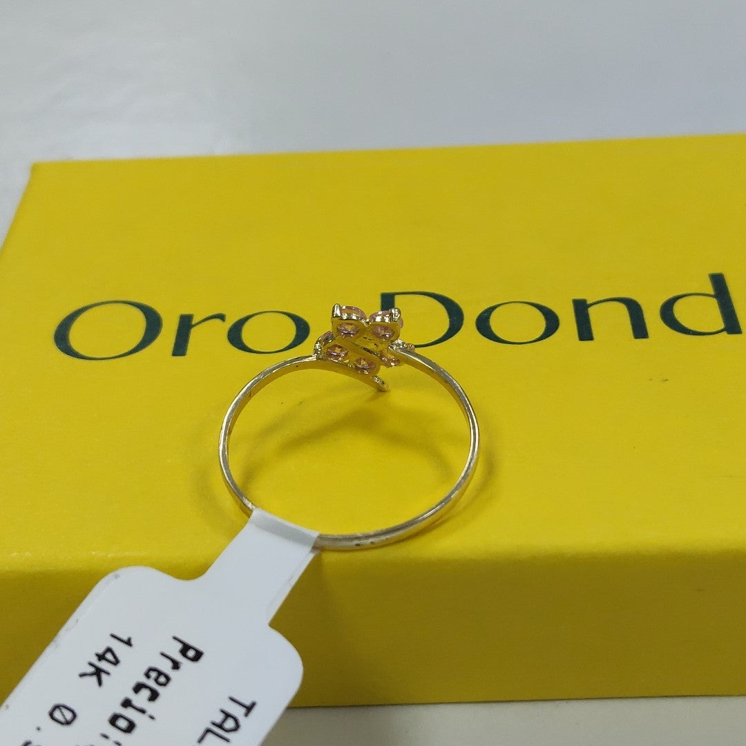 ANILLOS FIG FLOR PIEDRAS COL 14K TALLA 7 0.9 GR (NUEVO)