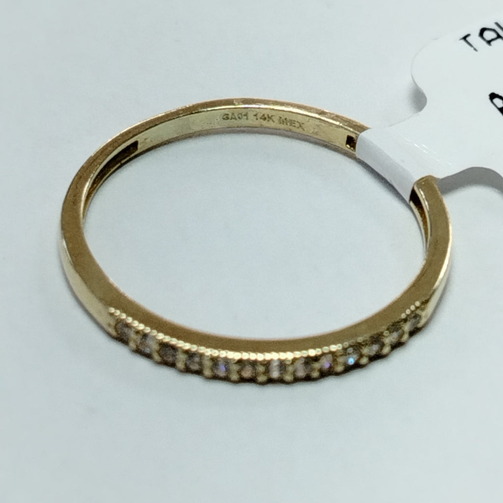ANILLO ARGOLLA C CIRCONIAS 14K 9 TALLA 1.4 GR (NUEVO)