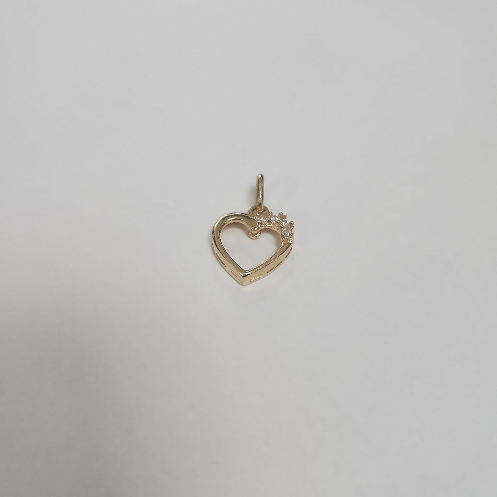DIJE CORAZON CON CIRCONIAS 14K 1.4 GR (NUEVO)