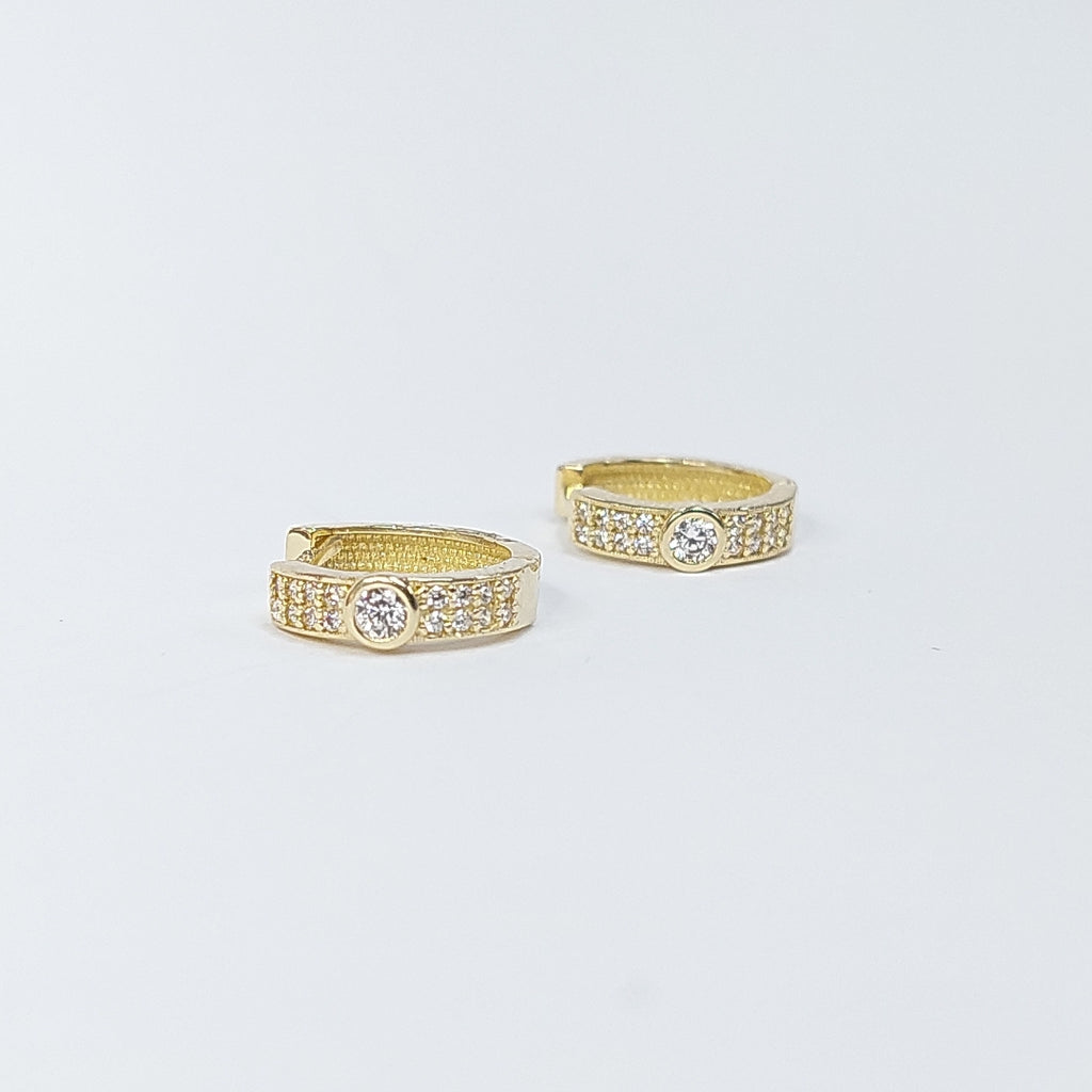 ARETES ARRACADAS C CIRCONIAS 10K 2.7 GR (NUEVO)