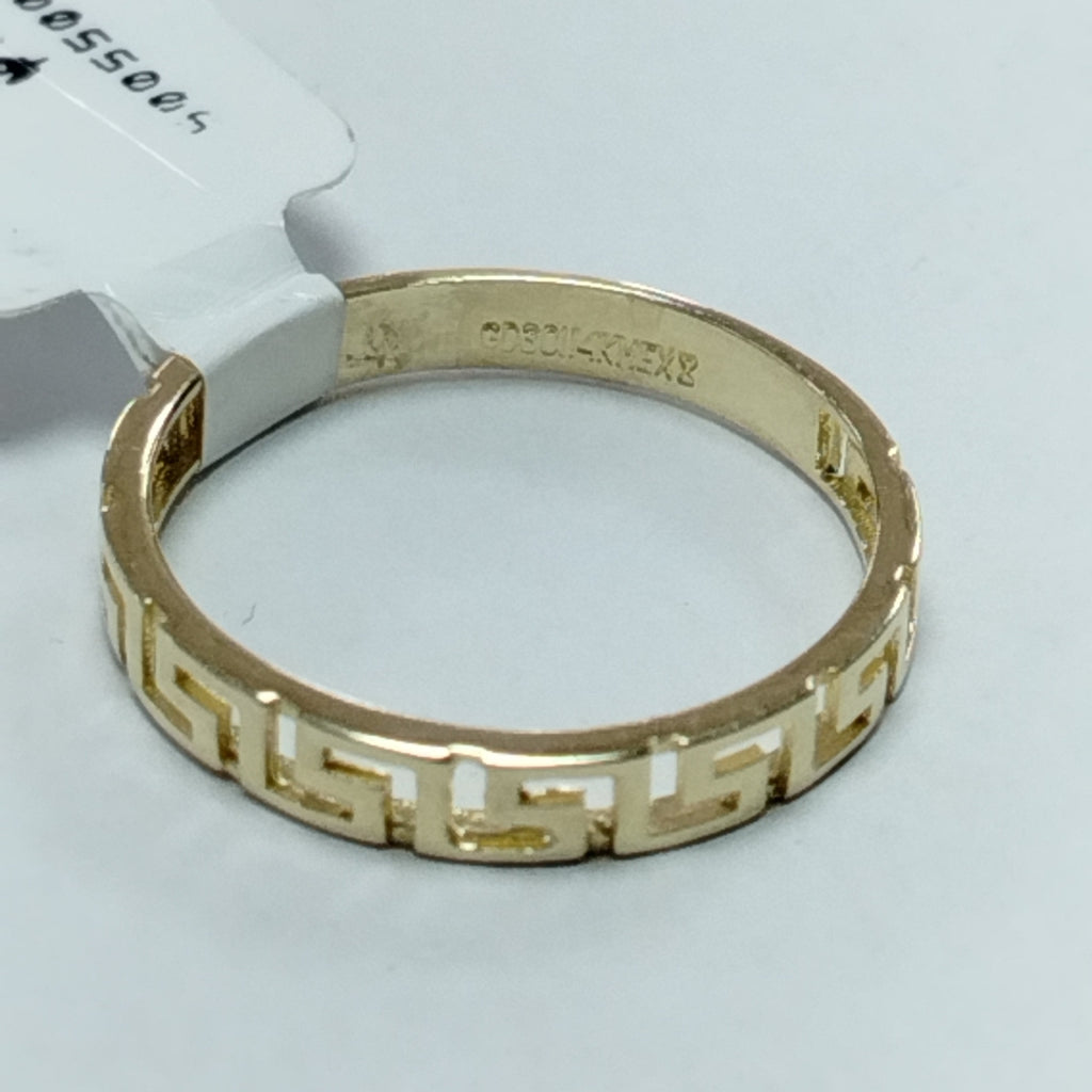 ANILLO ARGOLLA C GRECAS 14K 7 TALLA 1.5 GR (NUEVO)