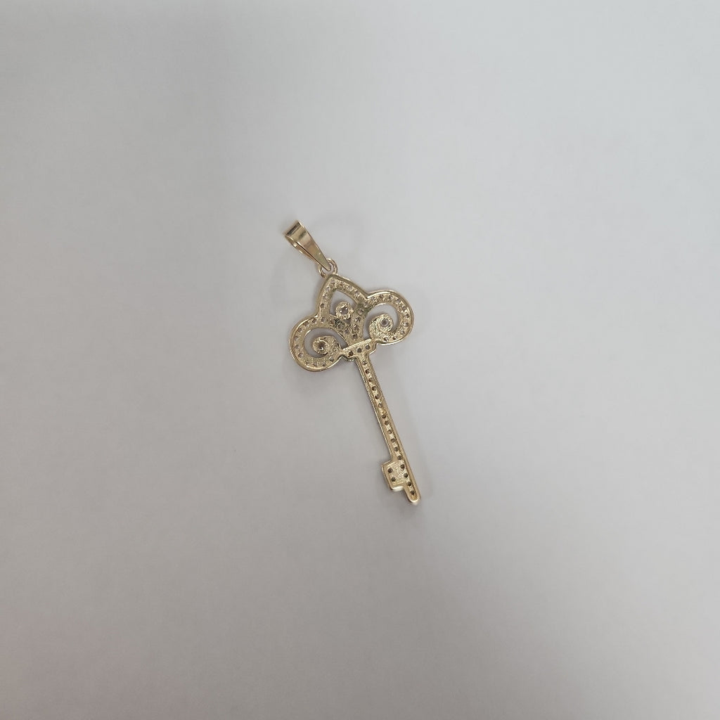 DIJE LLAVE C CIRCONIAS 14K 1.6 GR (NUEVO)