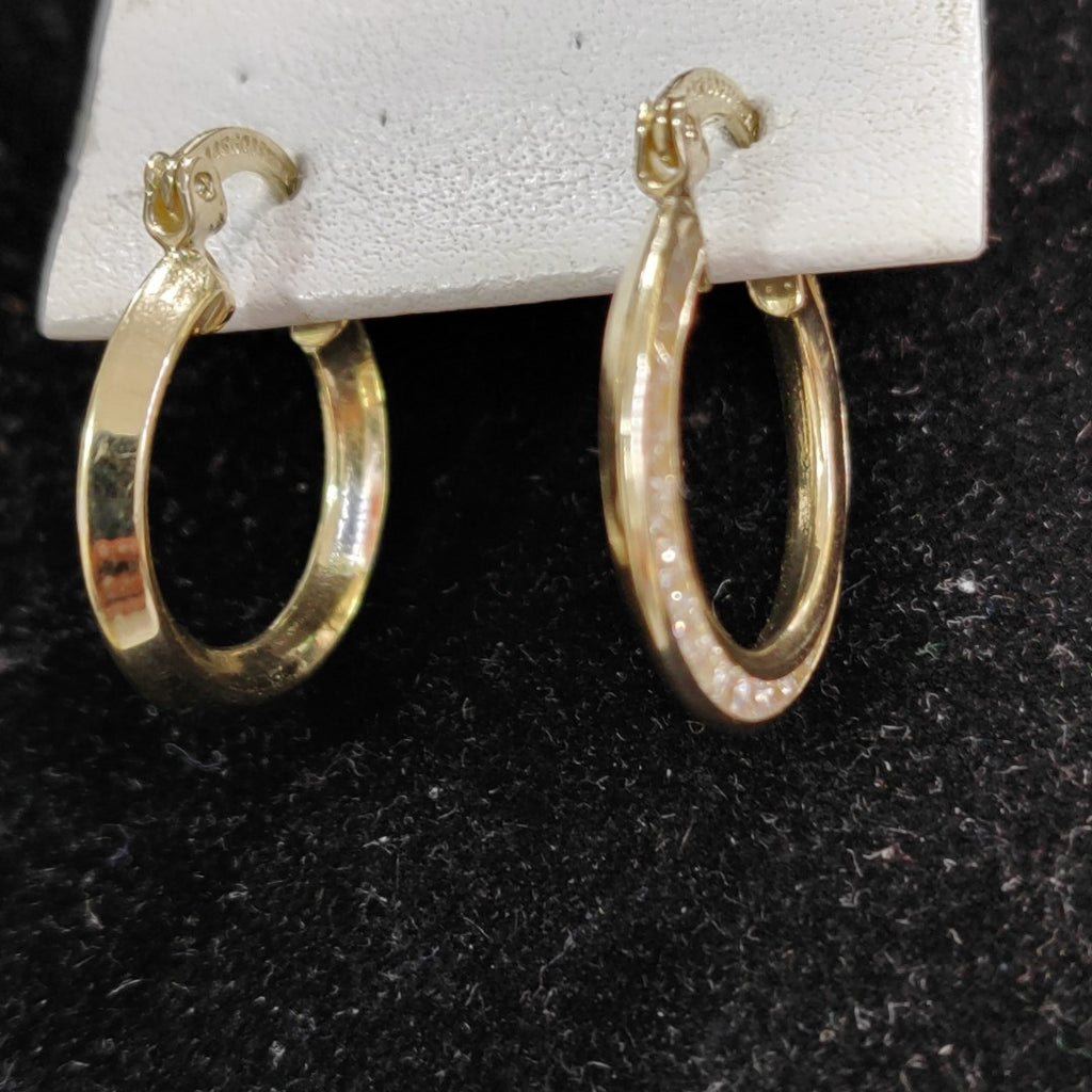 ARETES ARRACADAS CON CIRCONIAS 14K 2.4 GR (NUEVO)