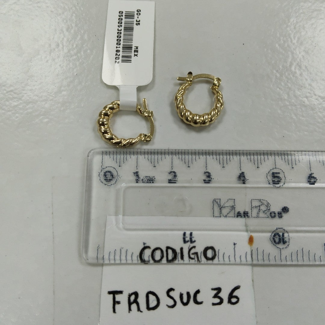 ARETES ARRACADAS TZL HUECAS 14K 1.5 GR (NUEVO)