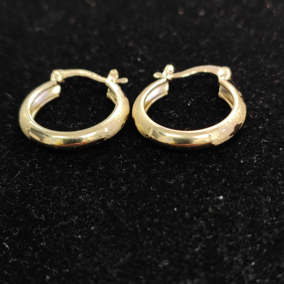 ARETES TEJIDO ARRACADA SATINADA 14K 2.6 GR (NUEVO)