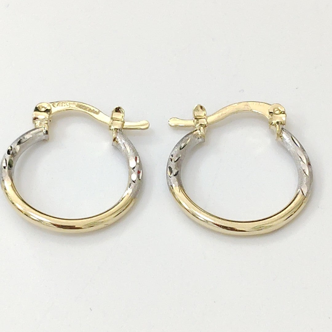 ARETES ARRACADAS COMBINADAS 14K 1.1 GR (NUEVO)