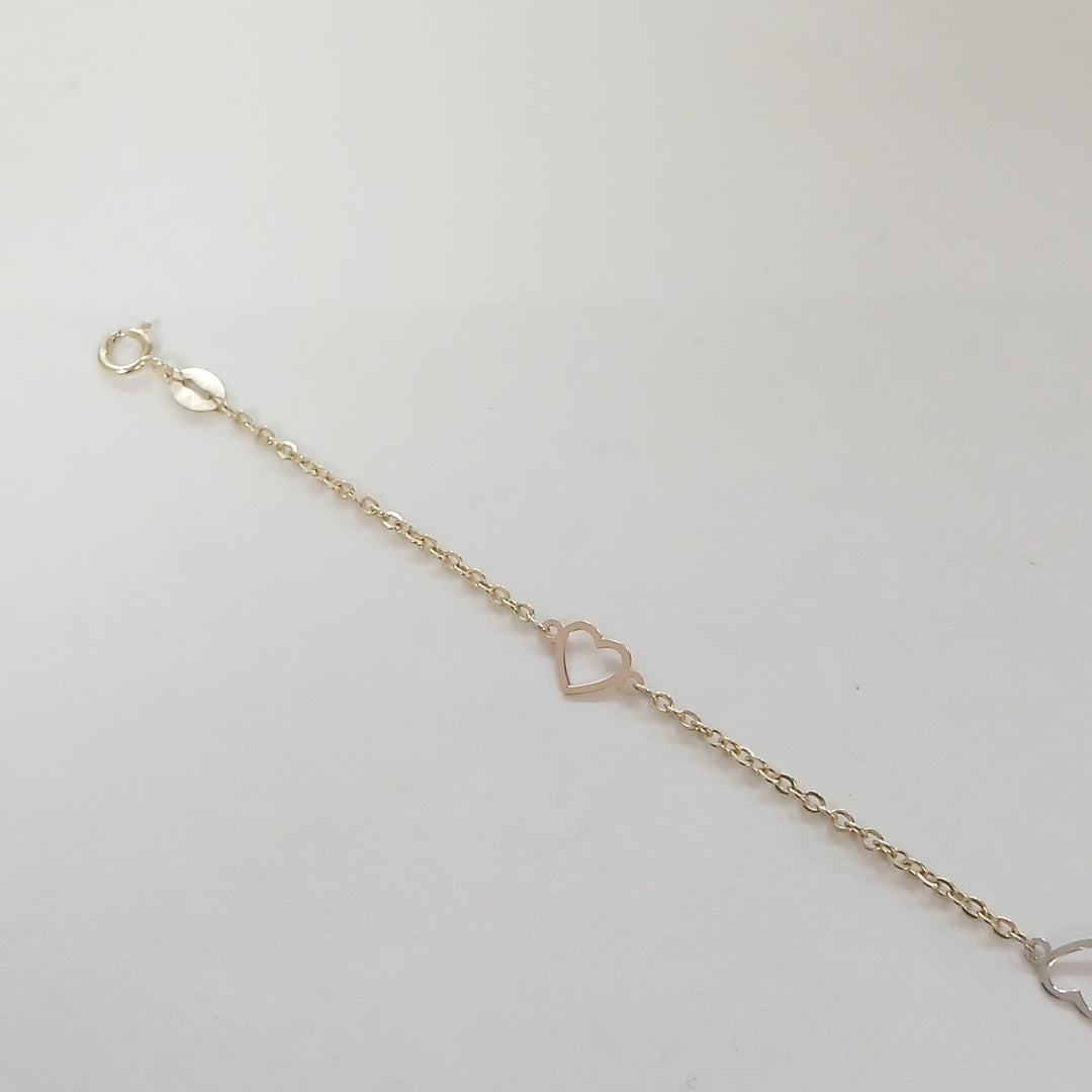 PULSERA ESPECIAL CON CORAZONES 10K 18 CM 1.2 GR (NUEVO)