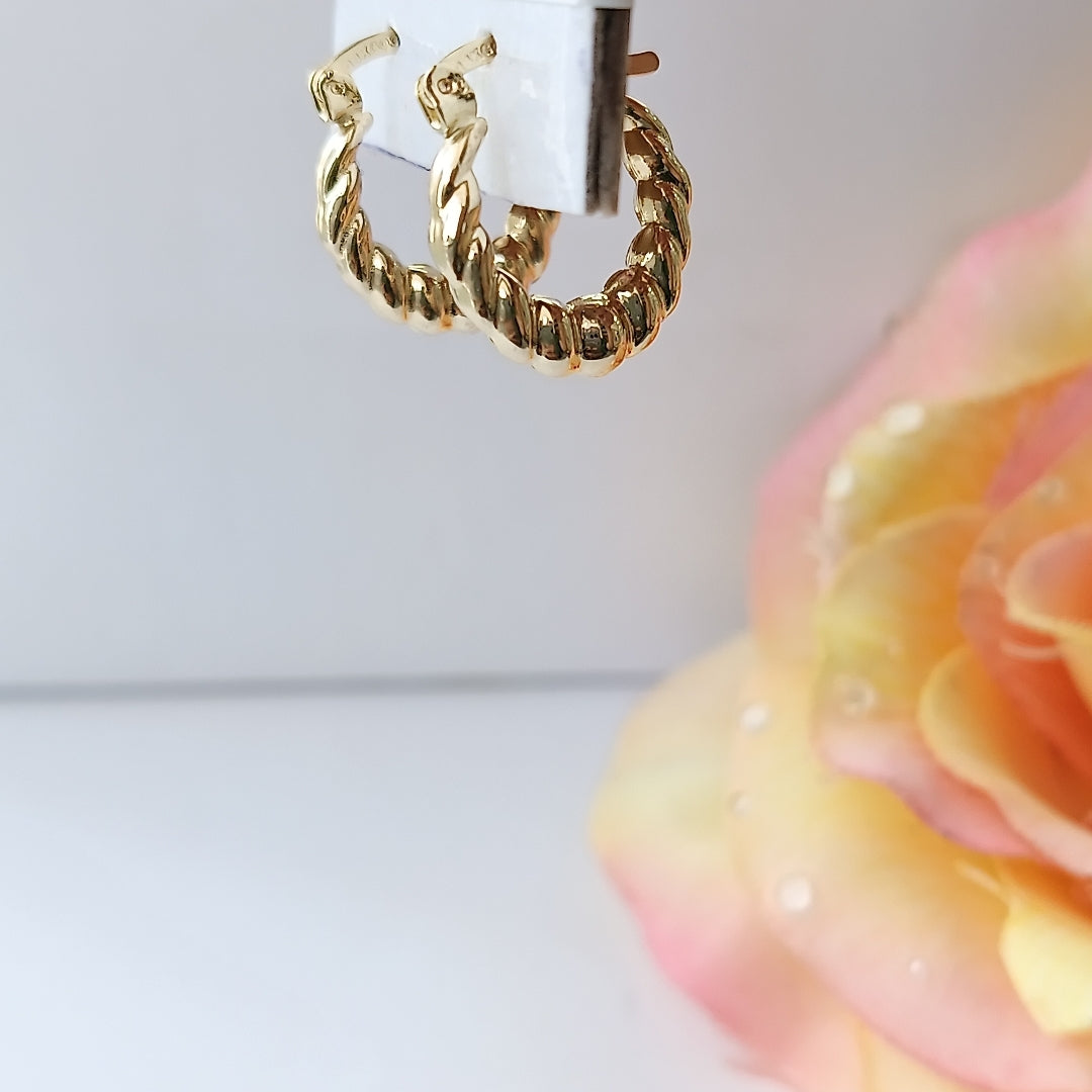 ARETES ARRACADAS TZL HUECAS 14K 1.5 GR (NUEVO)