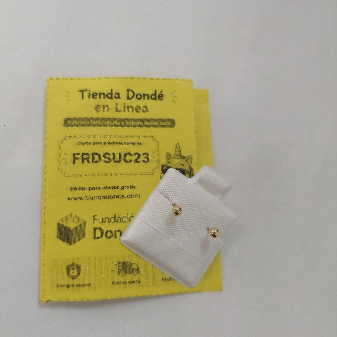 BROQUELES BROQUEL FIG ESFERA 14K 0.1408 GR (NUEVO)