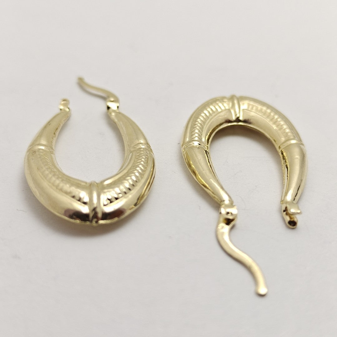 ARETES ARRACADAS ESTRIADAS 14K 2.7 GR (NUEVO)