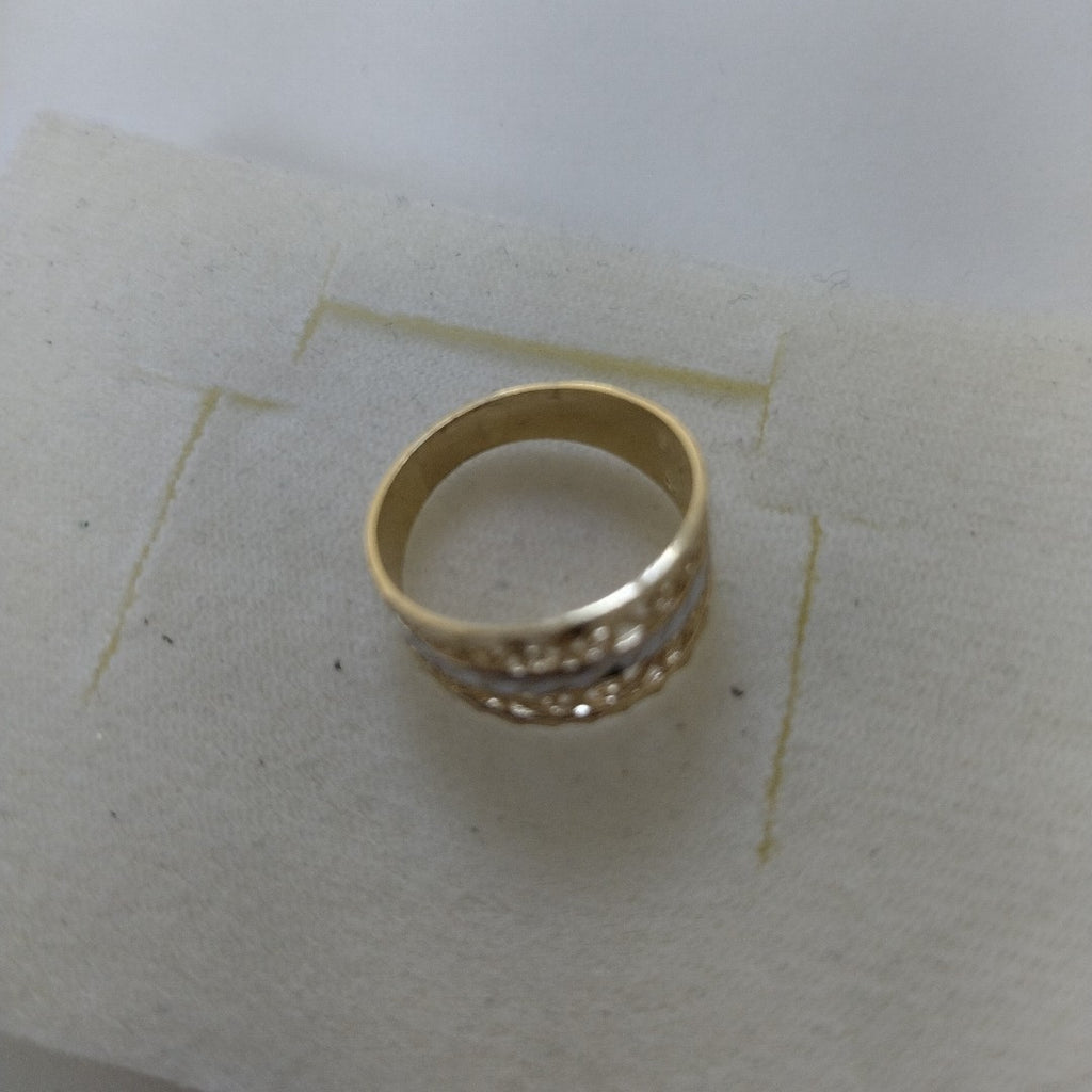 ANILLOS TIPO FILIGRANA COMBINADO 14K TALLA 7 2.7 GR (NUEVO)