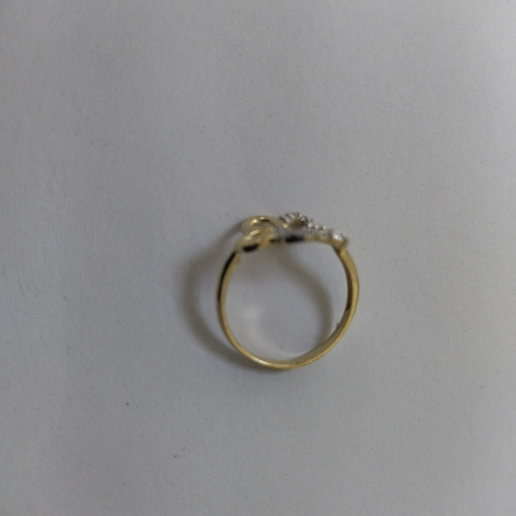 ANILLOS FIG FLOR CON CIRCONIAS 14K TALLA 7 1.6 GR (NUEVO)