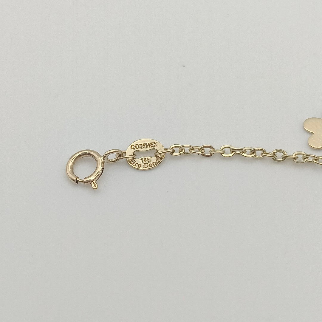 PULSERA ESPECIAL CON MARIPOSAS 14K 18 CM 2 GR (NUEVO)