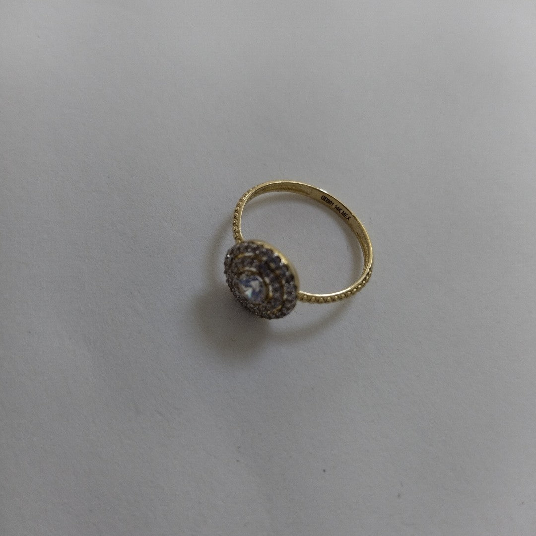 ANILLO ANILLITO C CIRCONIAS 14K 8 TALLA 1.8 GR (NUEVO)