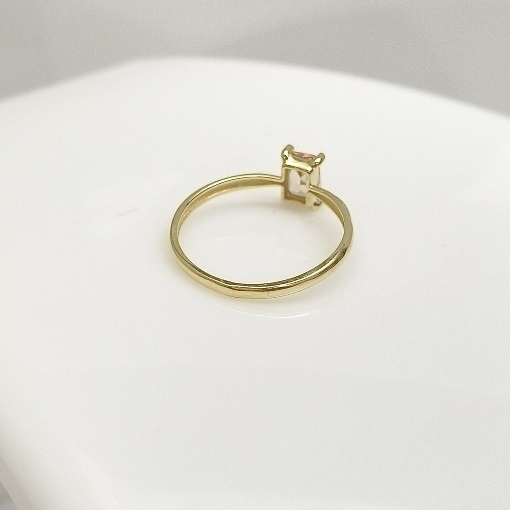 ANILLOS TEJIDO ANILLITO C PIEDRA DE COLOR 14K 8 1.2 GR (NUEVO)