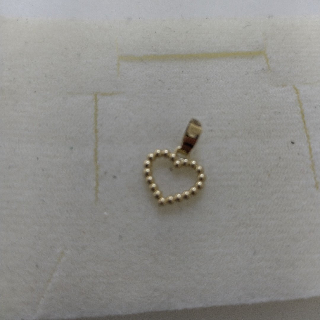 DIJE CORAZON CON CIRCONIAS 10K 0.6 GR (NUEVO)