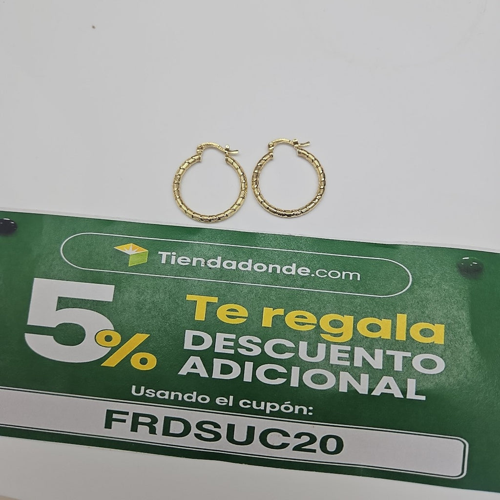 ARETES ARRACADAS LABRADAS 14K 3.2 GR (NUEVO)