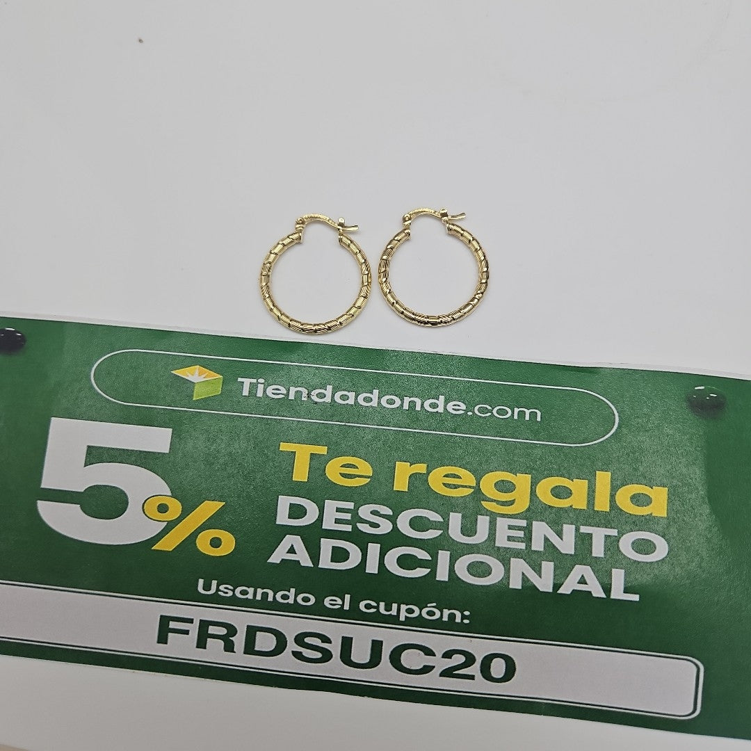 ARETES ARRACADAS LABRADAS 14K 3.2 GR (NUEVO)