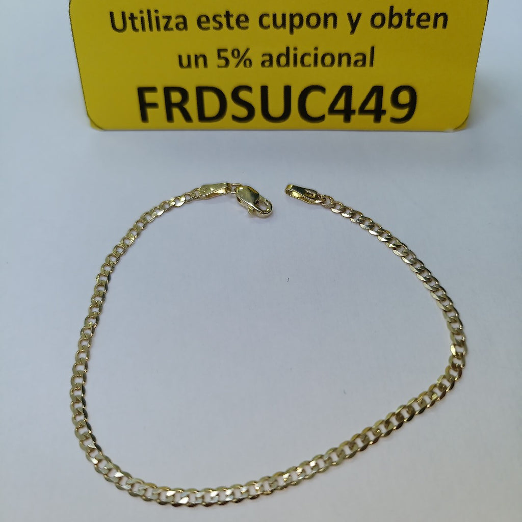 PULSERA TEJIDO BARBADA 14K 18 CM 2 GR (NUEVO)