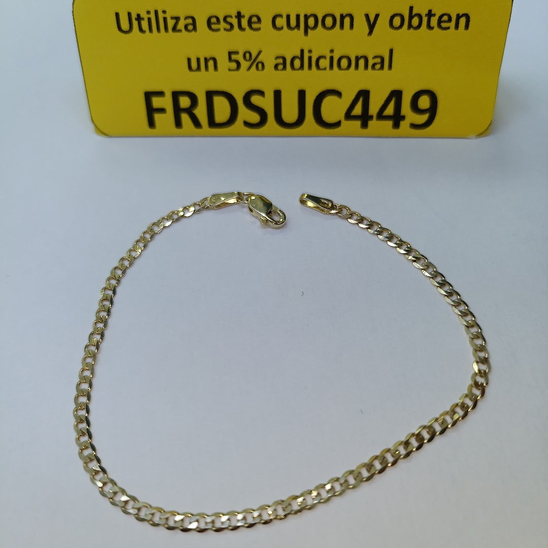 PULSERA TEJIDO BARBADA 14K 18 CM 2 GR (NUEVO)