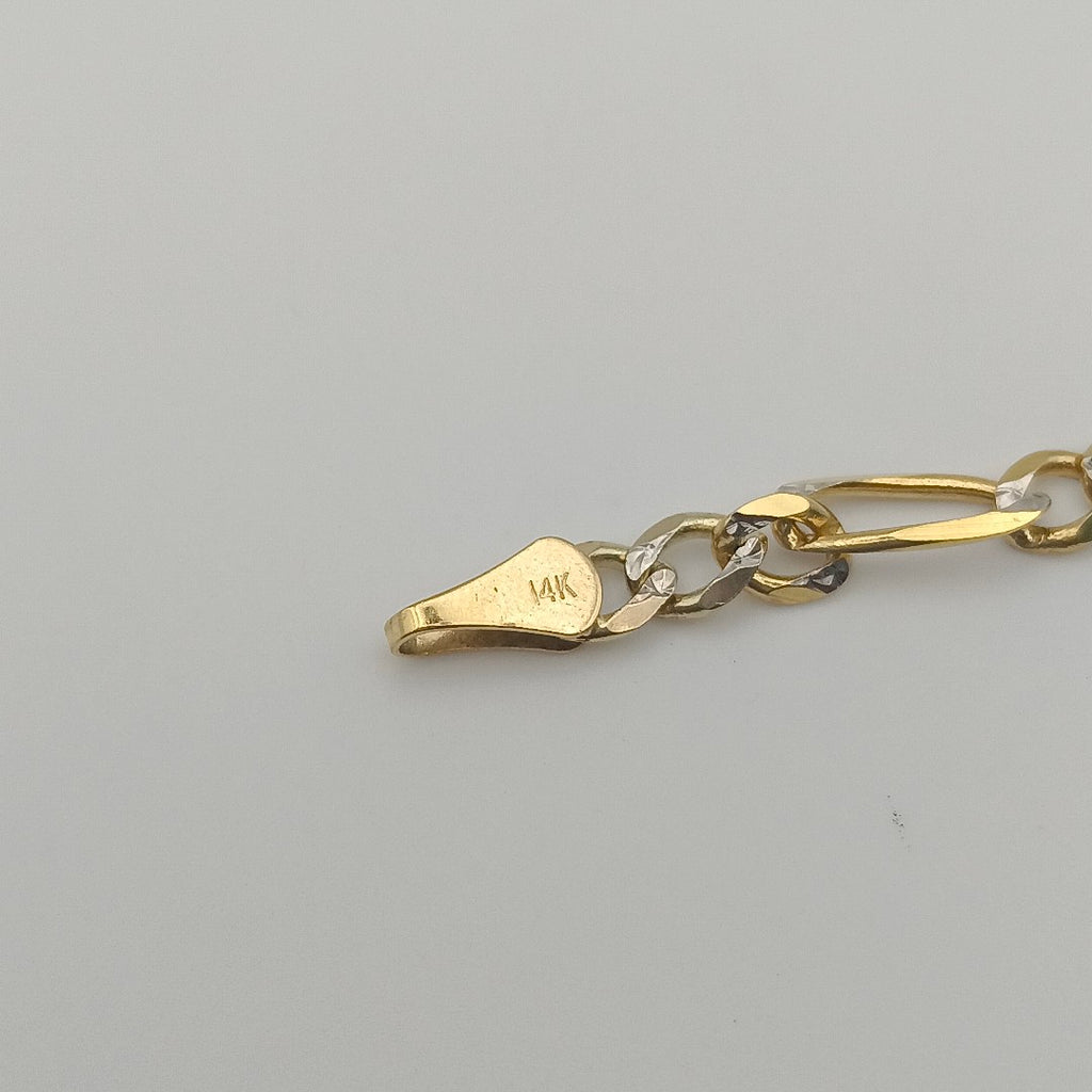 PULSERA 3X1 DIAMANTADA 14K 18 CM 4.5 GR (NUEVO)