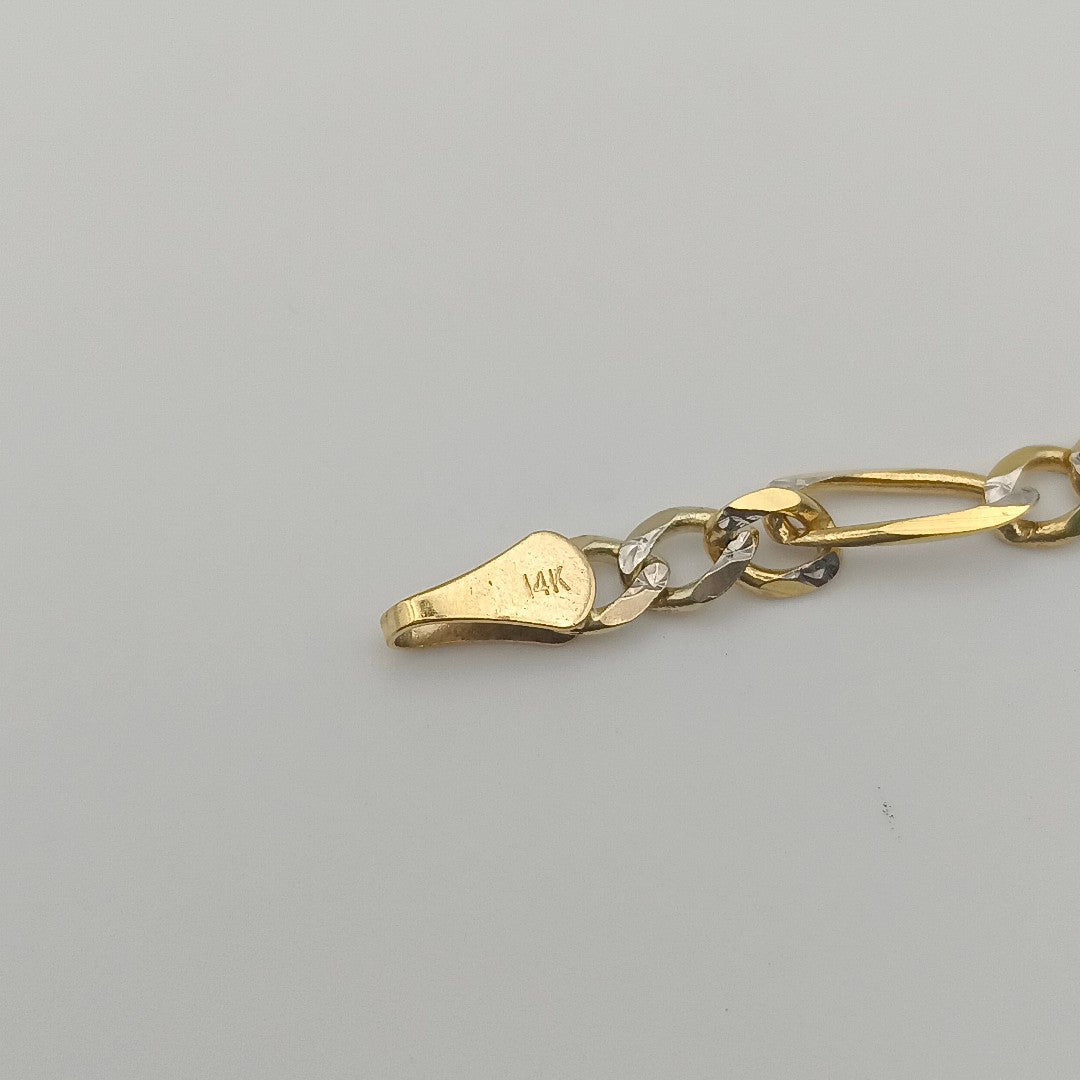 PULSERA 3X1 DIAMANTADA 14K 18 CM 4.5 GR (NUEVO)