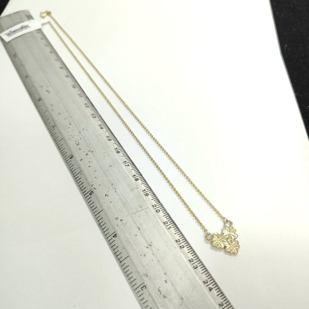 CADENA TEJIDO GARGANTILLA ESPECIAL C FLORES 14K 45 CM 3 GR (NUEVO)