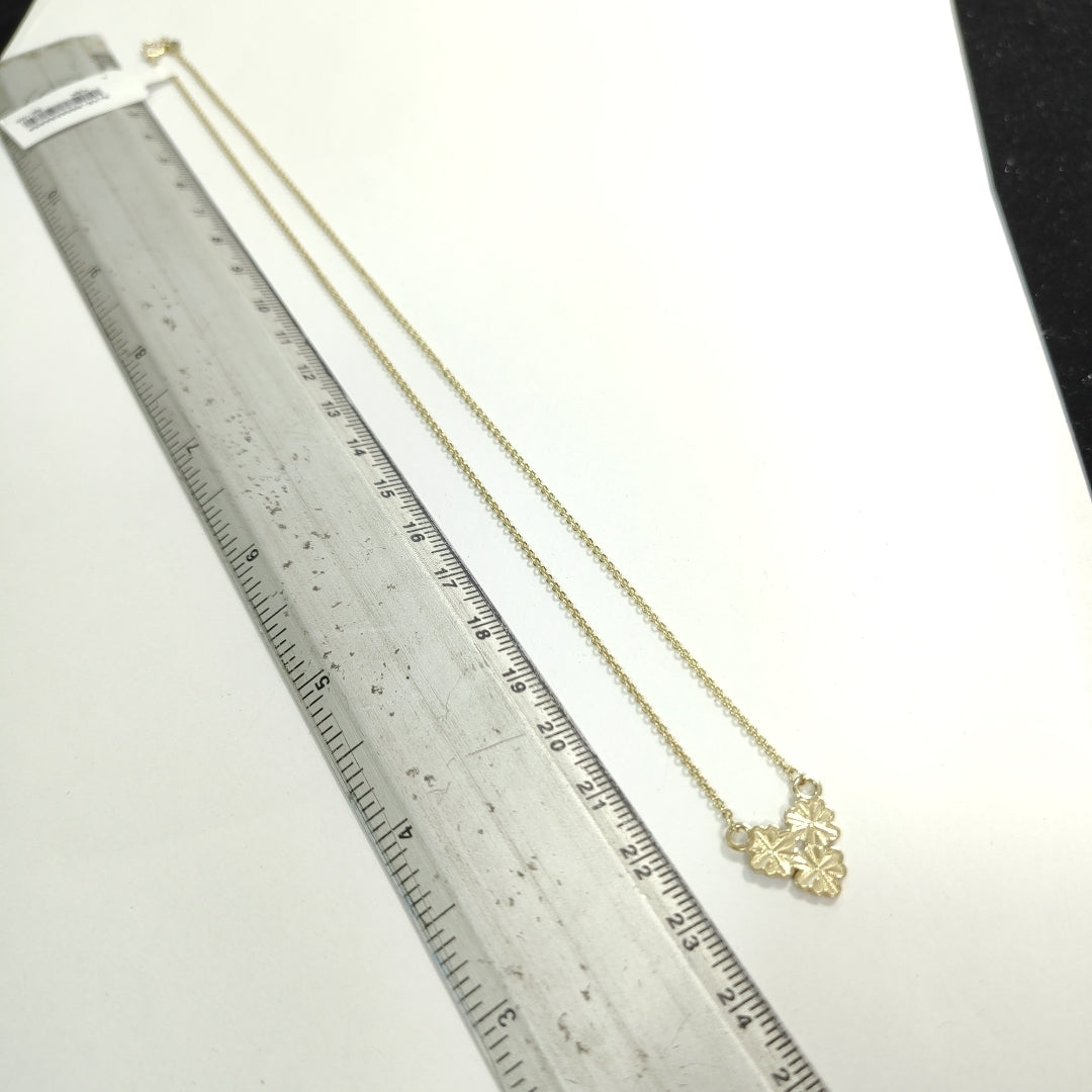 CADENA TEJIDO GARGANTILLA ESPECIAL C FLORES 14K 45 CM 3 GR (NUEVO)