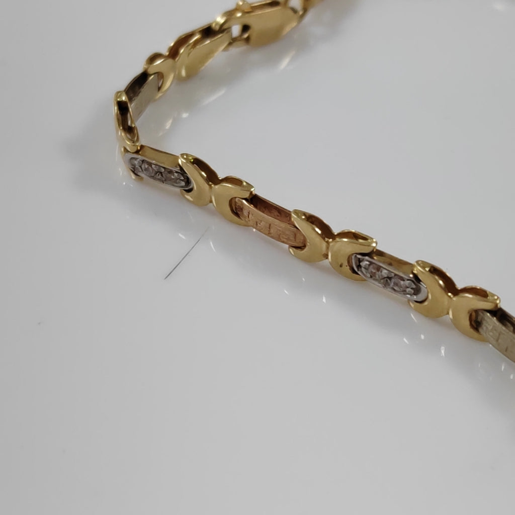 PULSERA ORO, ORO COMBINADO 14 K 6.2 GRMS (SEMINUEVO)