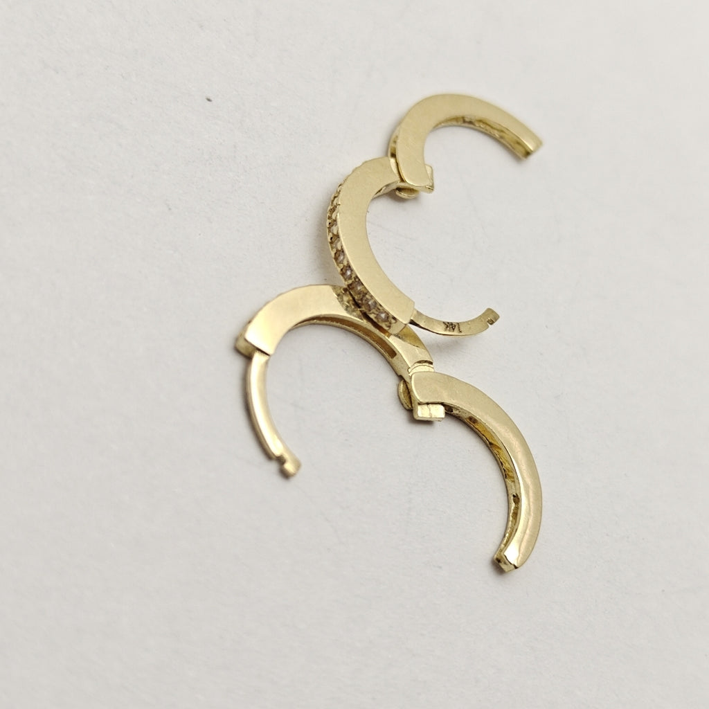 ARETES ARRACADAS CON CIRCONIAS 14K 1.2 GR (NUEVO)