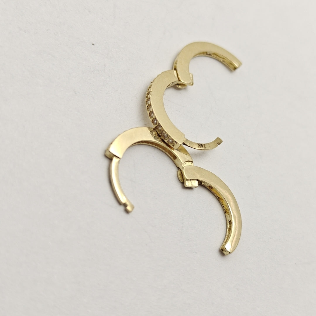 ARETES ARRACADAS CON CIRCONIAS 14K 1.2 GR (NUEVO)