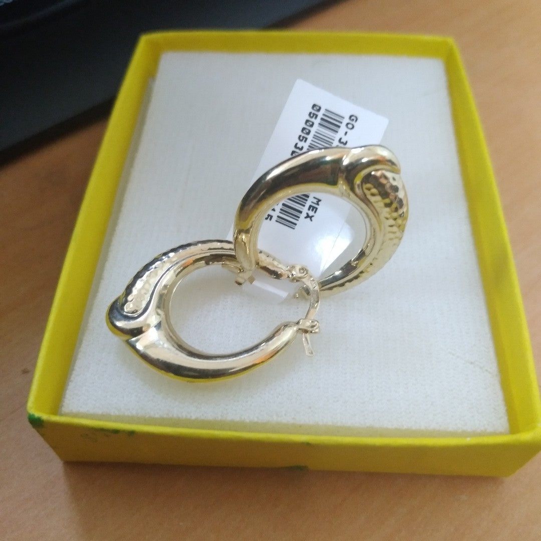 ARETES ARRACADAS ENTRELAZADAS 14K 2.6 GR (NUEVO)