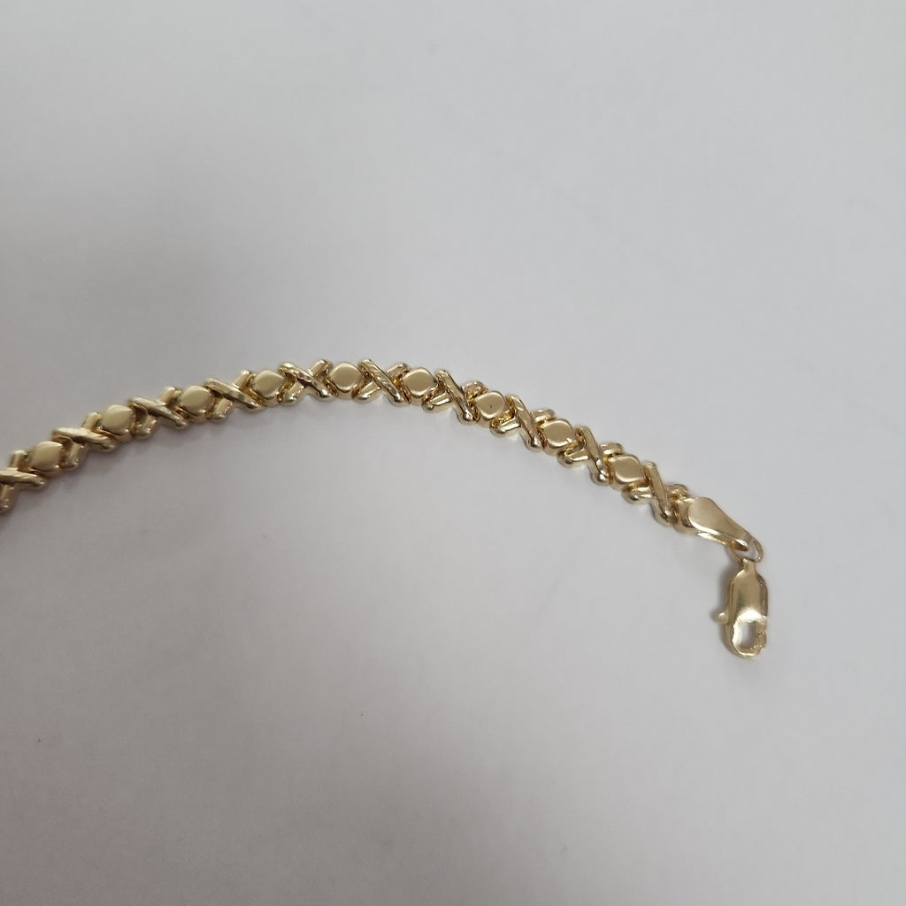 PULSERA ESPECIAL XOXO 14K 18 CM 6 GR (NUEVO)