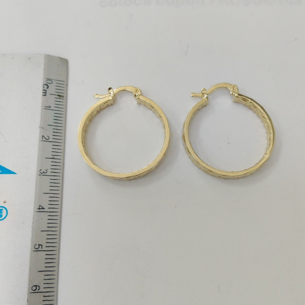 ARETES TEJIDO ARRACADA CON GRECAS 14K 2.7 GR (NUEVO)