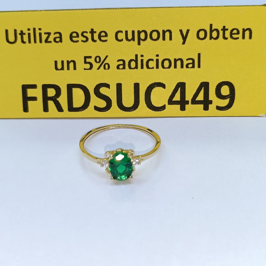 ANILLOS CON CIRCONIAS PDRAS DE COLOR 14K TALLA 7 1.1 GR (NUEVO)