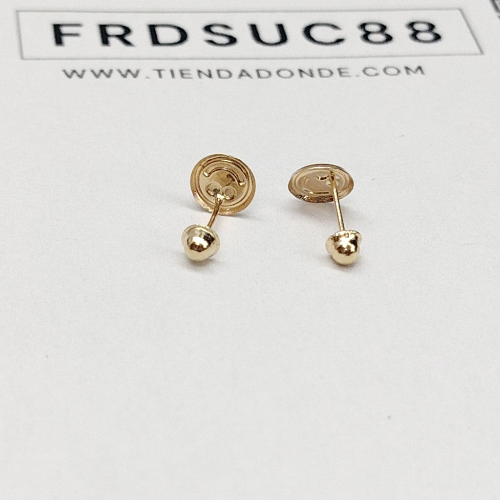 BROQUELES BROQUEL FIG SONRISA ESMALTE ROSA 14K 0.1696 GR (NUEVO)