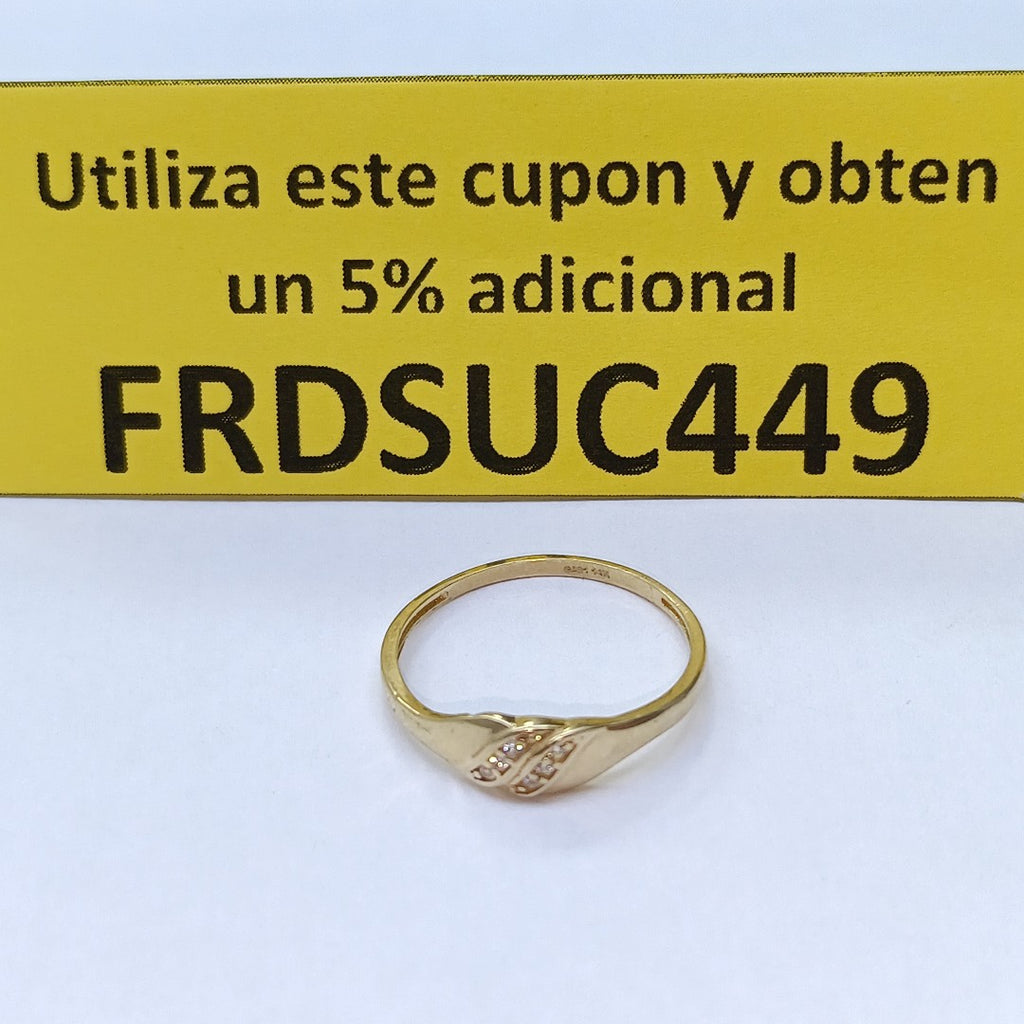ANILLO ANILLITO C CIRCONIAS 14K 7.5 TALLA 1.1 GR (NUEVO)