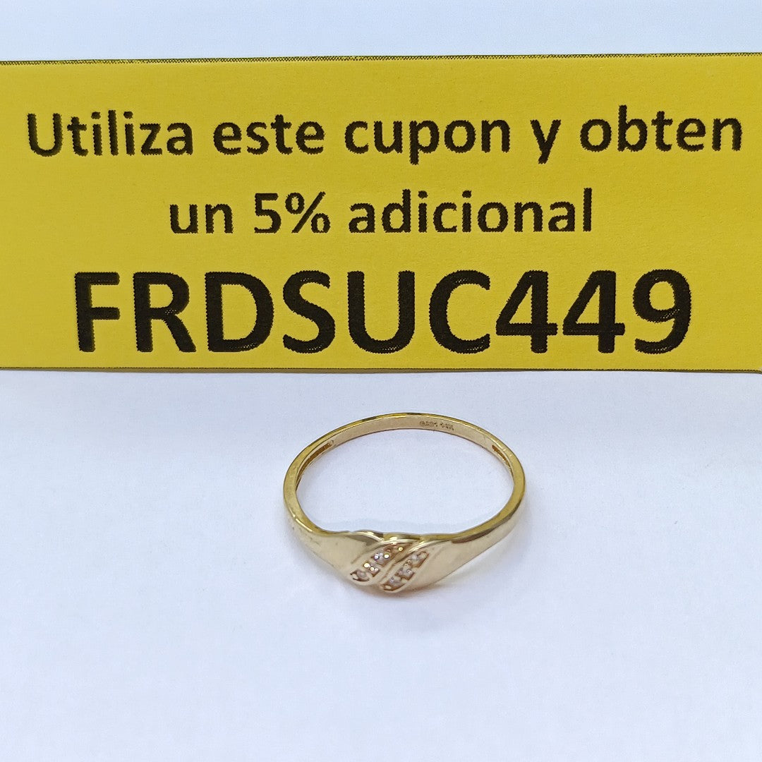 ANILLO ANILLITO C CIRCONIAS 14K 7.5 TALLA 1.1 GR (NUEVO)
