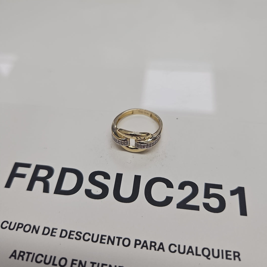 ANILLO ANILLITO C CIRCONIAS 10K 7.5 TALLA 2.5 GR (NUEVO)